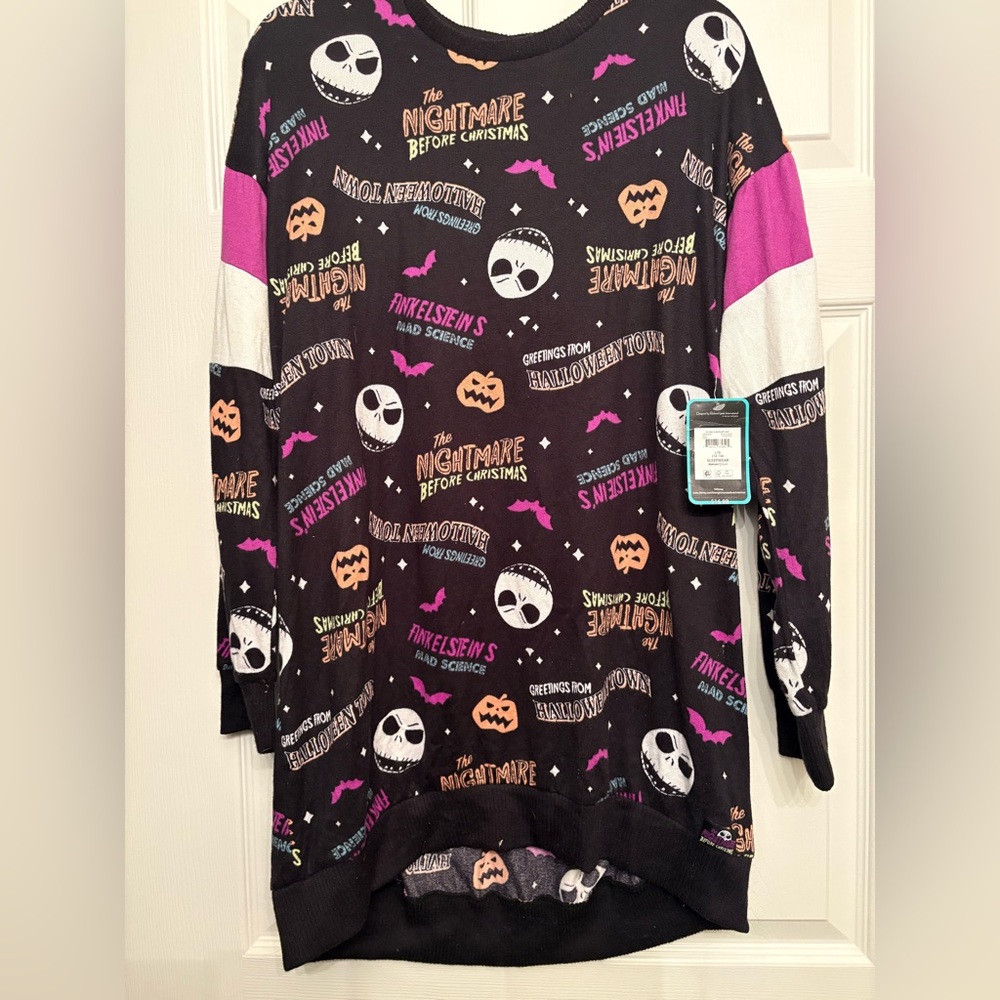 NWT Nightmare Before Christmas Pajama Sweater Nightshirt